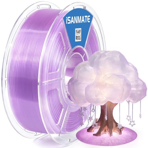 iSANMATE PLA Transparent Filament 1.75 mm, Clear Filament for 3D Printers, Suitable for High-Speed Printing, 1 kg/Spool 