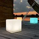Shapelights® Indoor & Outdoor USB Chargeable Solar Powered Colour Changing Mood Light - Mini Cube 17.5cm