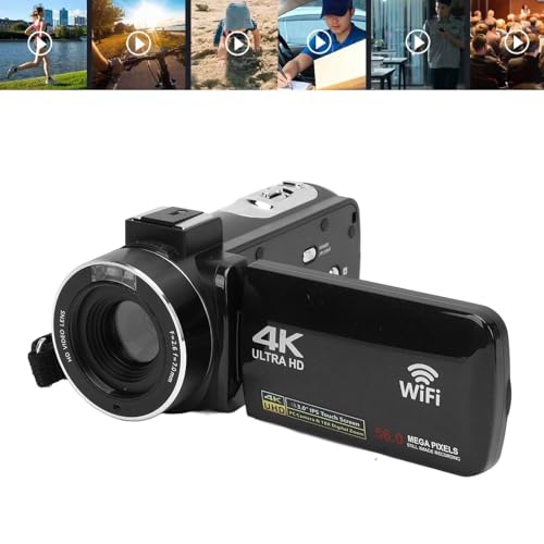 Caméra vidéo 4K 56MP écran tactile stabilisateur grand angle vlog