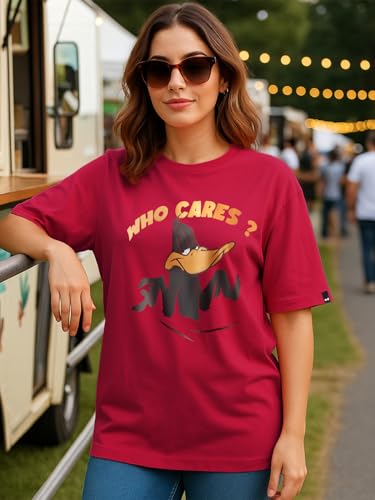 Image of Bewakoof Women's Cotton Oversized Fit Half Sleeve Round Neck T-Shirt | Casual wear | Streetwear | Oversized Tshirt for Woman Cotton| Baggy