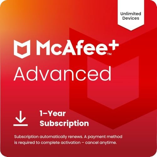 McAfee+ Advanced Unlimited Devices 2026 Ready | Antivirus software 2026 for pc, VPN, ID Monitoring, Personal Data Cleanup, Scam Protection | 1-Year Subscription, Auto-Renewal | Download McAfee+ Advanced Unlimited Devices 2026 Ready | Antivirus software 2026 for pc, VPN, ID Monitoring, Personal Data Cleanup, Scam Protection | 1-Year Subscription, Auto-Renewal | Download