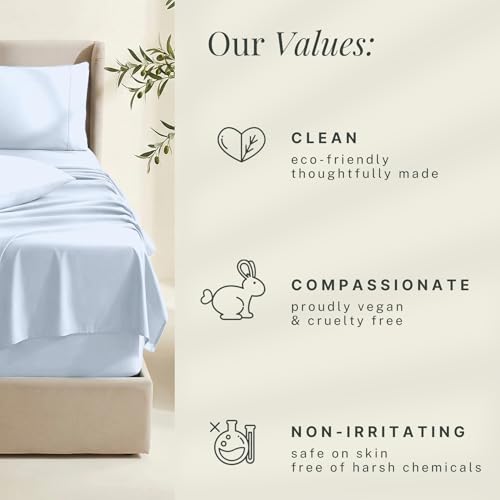 Image of Hearth & Harbor Extra Deep Pocket Sheets - Fits Mattress 18-24 Inches Deep - Extra Deep Pocket Twin Sheets Sets - 4 Piece Twin Size - Ice Blue