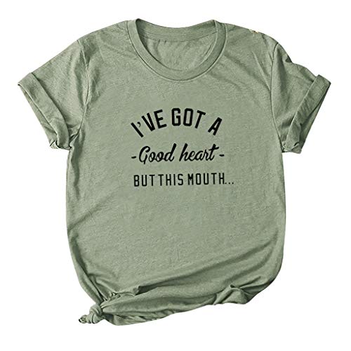 4Th of July Shirt Women Plus I'm Blunt Because God Rolled Me That Way Funny Tshirts for Women with Sayings Sunflower Graphic Womens Tops Tee Shirt Army Green