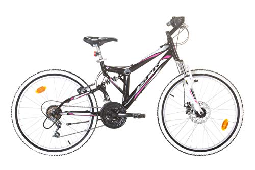 EDEN Bikes VTT 24'' Tout Suspendu Fille Ariane/SPR - 18 Vitesses - Frein Avant à Disque et V-Brake arrière