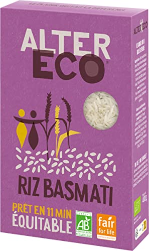 ALTER ECO - Riz Basmati Bio - Riz Équitable Origine Inde - Prêt en 11 Minutes - 400 g