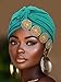 Wosois Headwrap Hair Turbans African Turban Flower Pearl Crystal Twisted Head Turban for Women Fashion (Lake Blue)