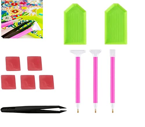 DIY 5D Diamond Painting Werkzeug Set,Diamond Painting Zubehör,5D Diamond Painting Werkzeug Set für Anfänger,Diamant Malerei Werkzeuge,Diamond Painting Stift für Diamond Painting Craft DIY Zubehör Cover