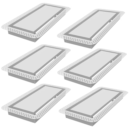 Fittes Flush 6x14" ABS Wall/Ceiling Vent with Single Channel, White-6pk