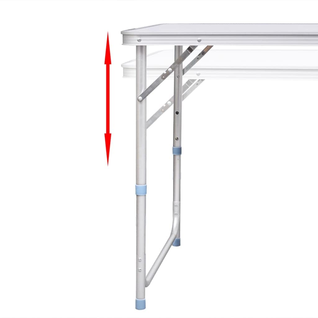 vidaXL Campingtisch 6 Falthocker 180x60cm Koffertisch Gartentisch Campingmöbel