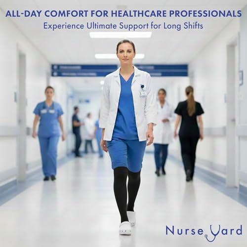 Image of Nurse Yard Compression Socks for Nurses - Women & Men - 20-30mmHg Graduated Compression, For Medical Staff, Athletes - 1 Pair