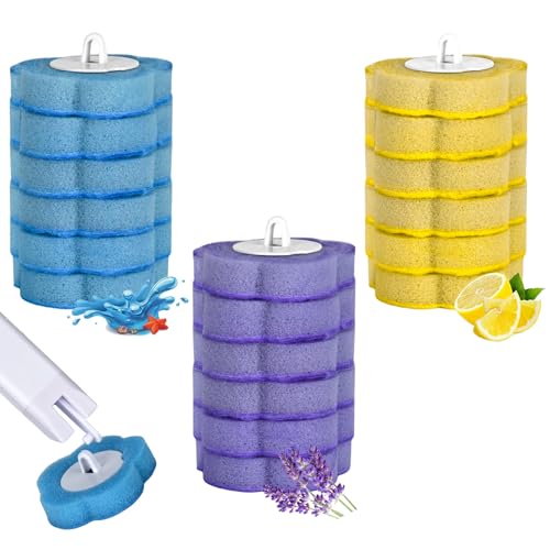 Rzspher Brosse WC jetable, avec 18 recharges de nettoyant, système de nettoyage des toilettes avec têtes de recharge jetables, kit de barre de WC murale (18 têtes de nettoyage de rechange)