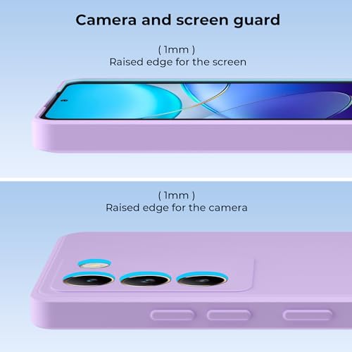 Image of A rtistque Liquid Silicone Back Cover Case for Vivo T3 5G Shockproof TPU Soft Flexible with Camera Protection - Purple