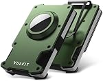 VULKIT Portefeuille minimaliste Slim pour hommes avec argent Clip- RFID Blocage avec AirTag Porte-monnaie en métal, Army Green