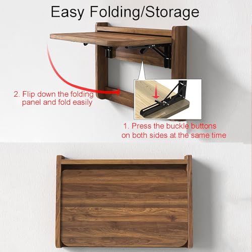 Table pliante murale a abattants pour petits espaces et rangement - 5
