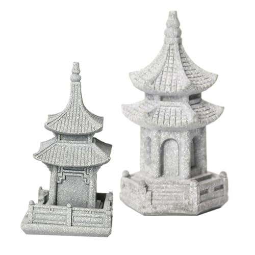 Modèle de pagode de jardin miniature zen pour déco de bonsaï