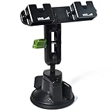 HYS Heavy Duty Radio&Remote Speaker Mic Suction Cup Mount for Radio W/Round Knob&Belt Clip - 3.54in Suction Mount, Quick Install Car Boat Windshield Window Mount for SDS100 BCD436HP XPR7550 APX6000