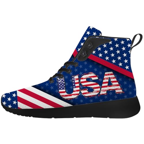 American Flag Shoes for Women Men USA Flag Patriotic High Top Sneakers High Top Shoes