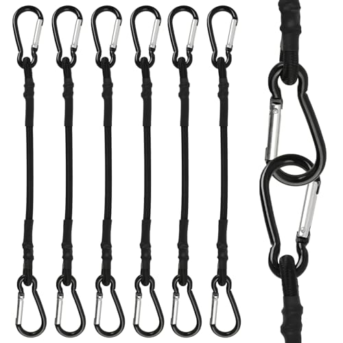 6 PCS Tensores Elásticos con Mosquetón de Metal,Correas de Goma de Resistencia,Cuerdas Elástica con Mosquetón,Tensor de Equipaje,para Fijar Toldo,Bicicletas,Moto,Carga,Camping y Uso Exterior