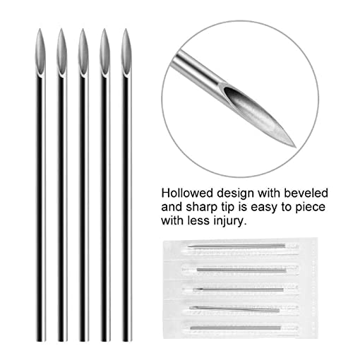 Piercing Needles - body piercing needles 12g.13g.14g.15g.16g.17g.18g.20g Individualized Package for Piercing Needle Supplies Piercing Kit (14G) - Thumbnail 3