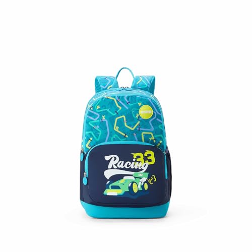 Image of American Tourister Wiggle | 26 Ltrs | 2 Compartments | Bottle Pocket | Ergonomic Padded Back Panel & Shoulder Straps | Kids Backpack | 1 Year International Warranty | Racing Teal