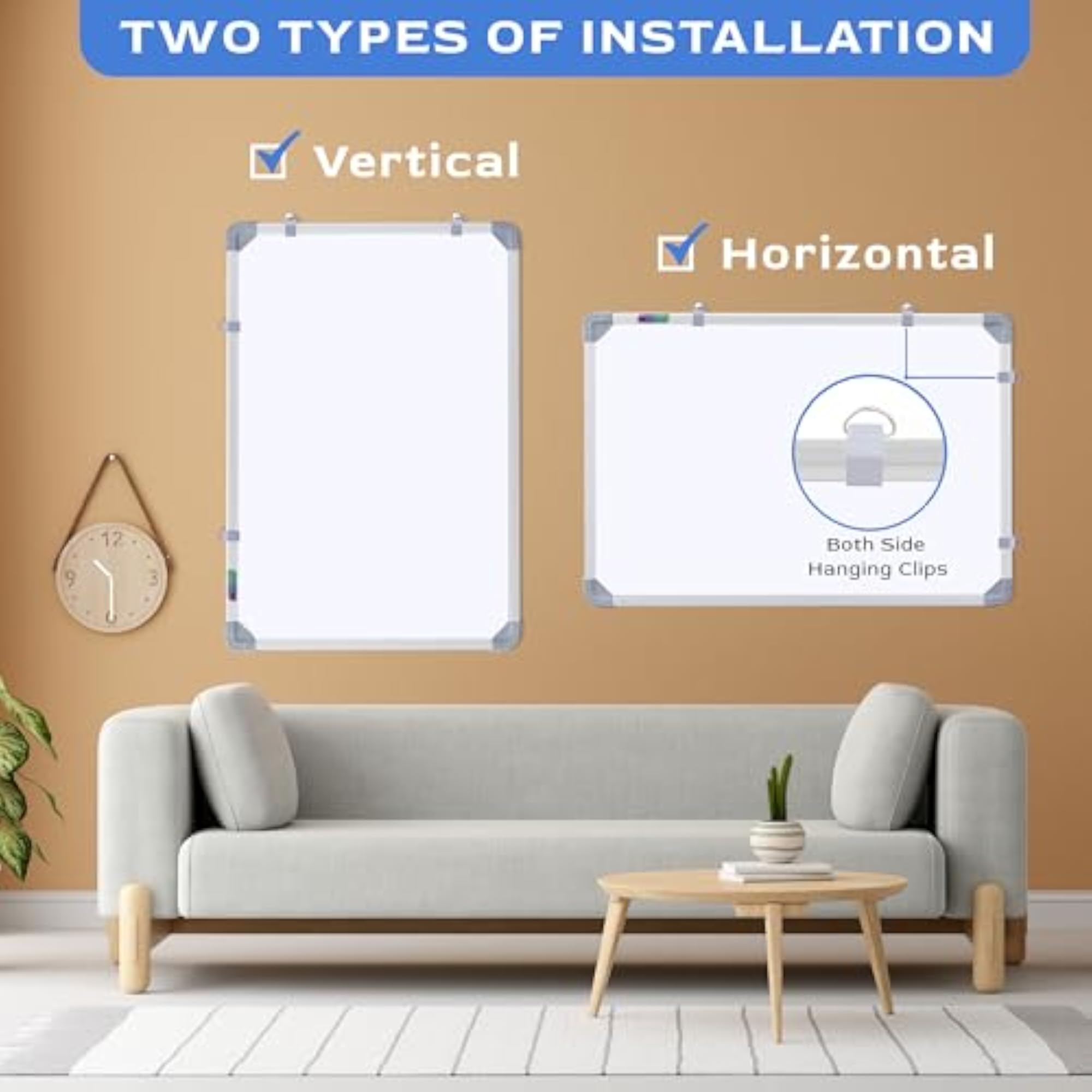Double-Sided Board and Chalkboard Combo 2x3 Feet