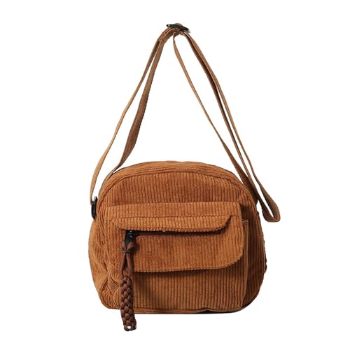 eYLun Women Crossbody Bag Mini Cute Purse Shoulder Bag Corduroy Aesthetic Small Adjustable Wallet Bag