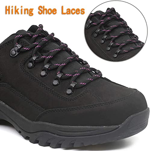 Image of GRAH SANGRAH Shoelaces for Hiking Shoes, Outdoor Walking Sneakers, Outdoor Hiking, Climbing, Basketball, Work Boot, Running, Sport Shoes (120 Cm /48 Inch, Black Purple)