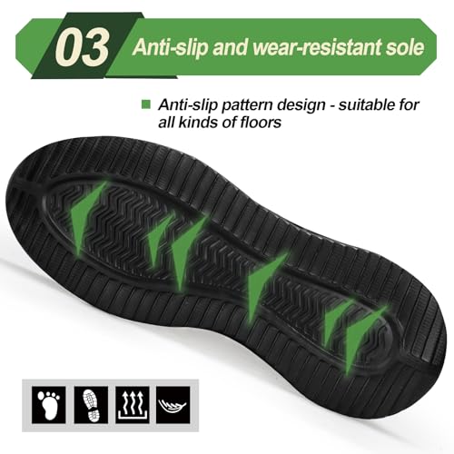 Steel Toe Sneakers for Men Steel Toe Lightweight Shoes for Men Comfortable Work Shoes Air Cushion Safety Shoes Indestructible Puncture Proof Slip Resistant Construction