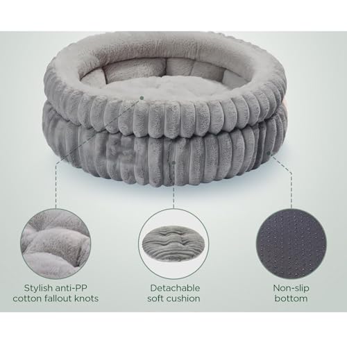 ペットベッド クッション 丸型 猫 犬 ハウス 保温防寒 フワフワ 変形しにくい 滑り止め 防風防湿 ペット用品 シンプル 保温防寒 柔らか 簡単お手入れ 2way 休憩所 通年 室内用 小型犬用 50*50*18cm