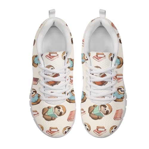 SYtrade Sneaker for Women Lace-up Athletic Running Sports Shoes White Sole3