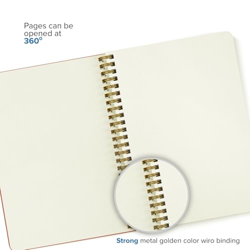 Image of SOLO Velvet Finish Spiral Notebook | A5 Size, 160 Unruled Pages, 80 GSM | Fountain Pen Friendly Premium Journal for Sketching & Writing