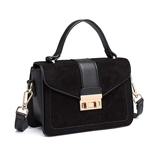 Miss Lulu Sac à Main Porté Épaule Femme - Sac Bandoulière Moyen en Simili Cuir et Daim Vintage - Idéal pour Bureau, Shopping et Soirée Élégante Miss Lulu Sac à Main Porté Épaule Femme - Sac Bandoulière Moyen en Simili Cuir et Daim Vintage - Idéal pour Bureau, Shopping et Soirée Élégante