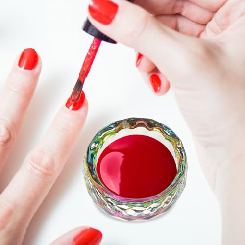 2 copas de cristal para esmalte de uñas con tapa miniatura 6