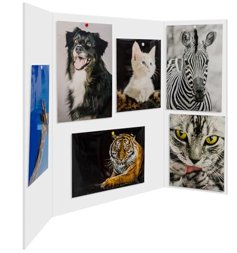 Trifold Poster Board Foam Core 24 x 36 x 3/16"(5mm) - 5 Pack - Tri Fold Posters Display Board, Acid Free, Double Sided, Posterboard Foamboard for Mounting, Prints, Art, Presentation and Projects