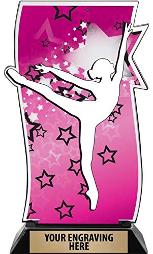 Dance Trophies - 7.25" H Dance Spectrum Acrylic Trophy with Vibrant Colored Graphics and Your Own Engraving, Great Dance Award