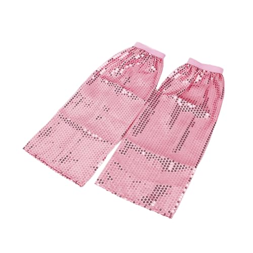 Image of Sequins Leg Warmers Sparkle Leg Sleeves 80 Leg Socks for Women Girls Leg Gifts Pink
