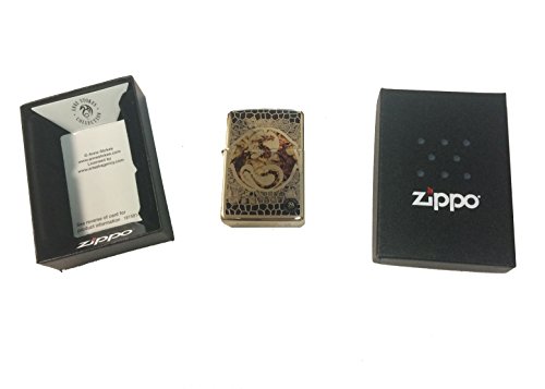 Zippo Custom Lighter - Ann Stokes Artist Dragon W/ Scales Design High Polish Brass #TOP1