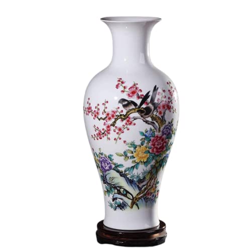 Chinesische Keramikvase mit Ständer, weiß, große chinesische Vase,...