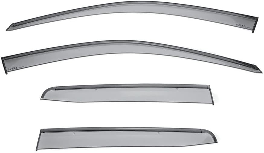 WellVisors Window Visors Wind Deflectors Compatible with Honda 2017-2026 Ridgeline with Black Trim Rain Guards 3-847HD038