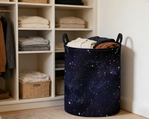 Image of ESSME Kids Laundry Basket,Space Hamper Collapsible Canvas Storage Bin for Boys and Girls, Cute Hamper,Gift Baskets(Space)