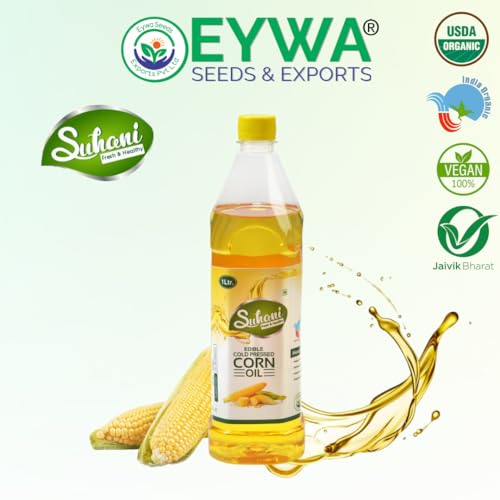 Image of Eywa Seeds & Exports Pvt Ltd Organic Corn Oil (1 Liter) Cold Pressed /Wood Pressed Oil | Corn /Makkai Kachi Ghani Oil /Tel(Suhani)