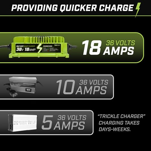 FORM 36 Volt Golf Cart Battery Charger for EZGO TXT Golf Carts with D Style Plug - 36V Lithium, LiFePO4, Lead Acid - Elite Version