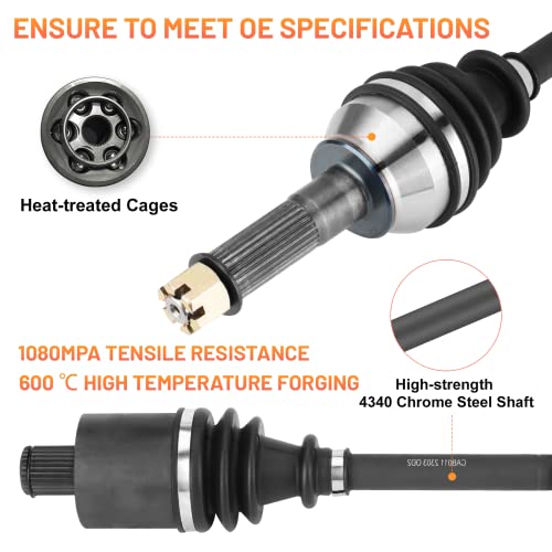 Rear Left & Right Cv Axle Shaft With Wheel Bearing For Polaris Sportsman 450 570 Ho Touring X2 Etx 2014 2015 2016 2017 2018 2019 2020 2021 2022 1332501, 1332656, 1332881 #TOP2