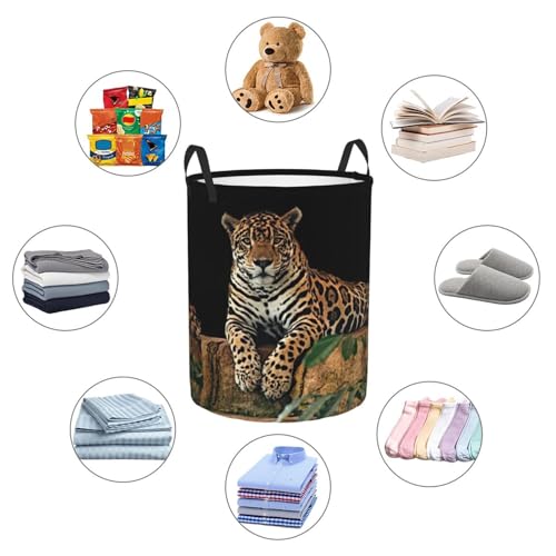 Panier à linge grand format imprimé léopard africain pour linge et couverture