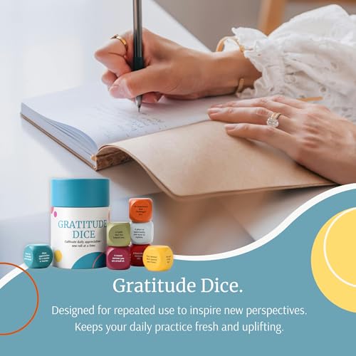 Gratitude Dice Set – Color-Coded Wooden Dice with Daily Reflection Prompts | Mindfulness & Self-Care Tool for Journaling, Therapy, Families & Groups | Encourages Positivity, Appreciation & Well-Being - Image 5