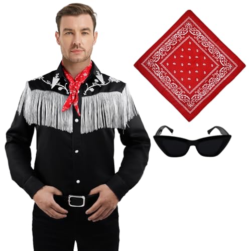 Coseaon Disfraz de vaquero para hombre y adulto, cosplay con