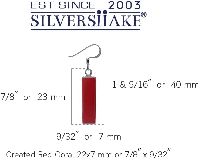 Silvershake Mondern Long Bar linear 925 Sterling Silver Dangle Hook Earrings
