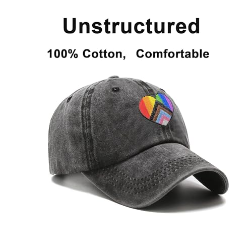Image of Embroidered Pride Hat LGBT Cap Low Profile Distressed Dad Hat