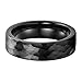 LUXUBANDS 6mm Black Hammered Tungsten Rings for Men Women Couple Fashion Jewelry Engagement Wedding Bands Flat Matte Finish Comfort Fit Size 10