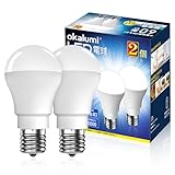 okalumi LED電球 E17口金 60W形相当 昼光色 6000k 760lm ミニクリプトン・ミニランプ形電球 広配光 断熱材施工器具対応 密閉器具対応 小形電球タイプ 調光不可 2個セット